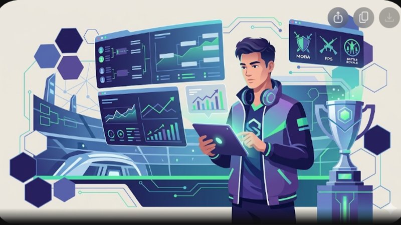 Современная иллюстрация с элементами киберспорта для статьи о стратегиях ставок на турниры Major 2026