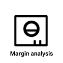 Минималистичная плоская иконка анализа маржи для рейтинга букмекеров на белом фоне